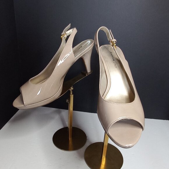 Bandolino Cream Colored Size 8M Open-Toe Slingback Heels - Picture 1 of 7